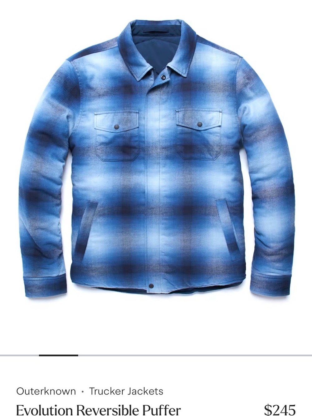 Outerknown Evolution Puffer L Indigo